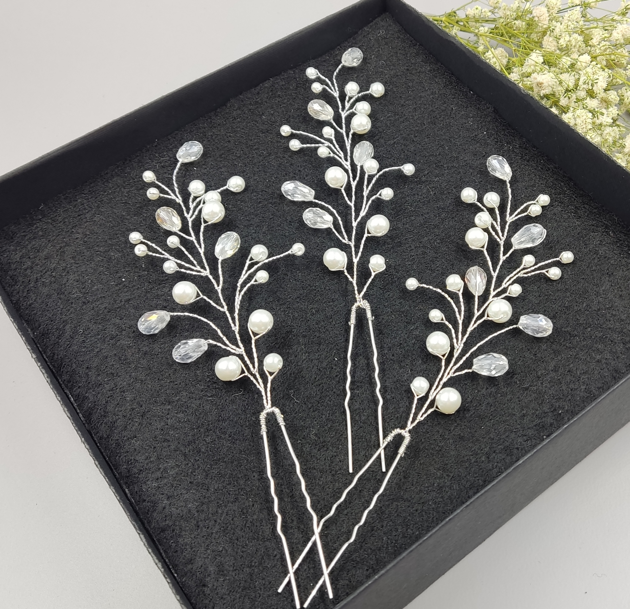 سنجاق شنیون،مرواریدی ،سیم بافت